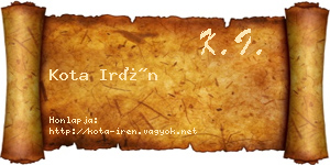 Kota Irén névjegykártya