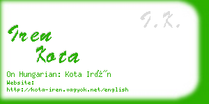 iren kota business card